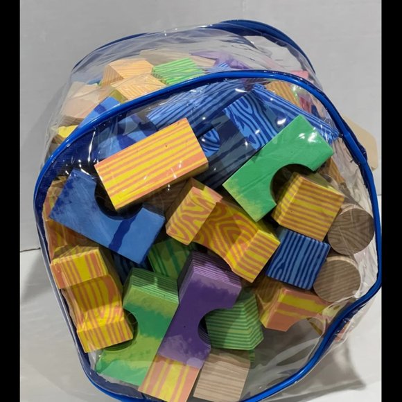 Other 10pc Sealed Woodgrain Foam Building Blocks Verdes New Poshmark